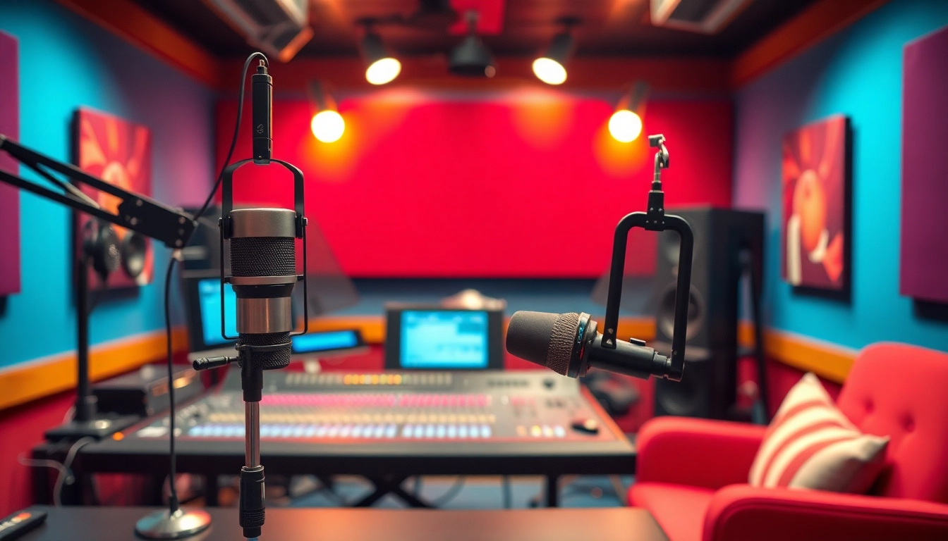 Engaging radio studio scene showcasing hometownstation.com’s vibrant broadcasting environment.