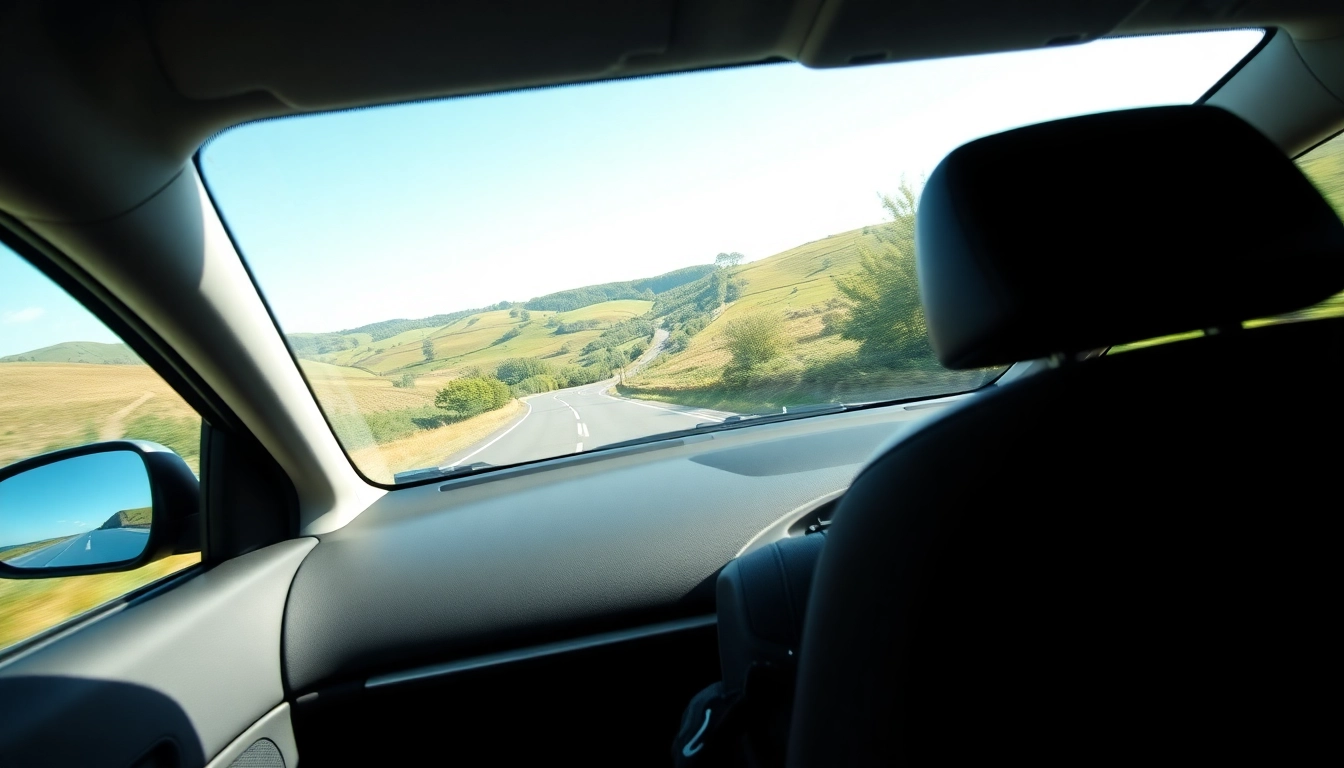 Taxi Nottingham to Birmingham Airport: Sleek taxi driving through scenic countryside, showcasing speedy service.