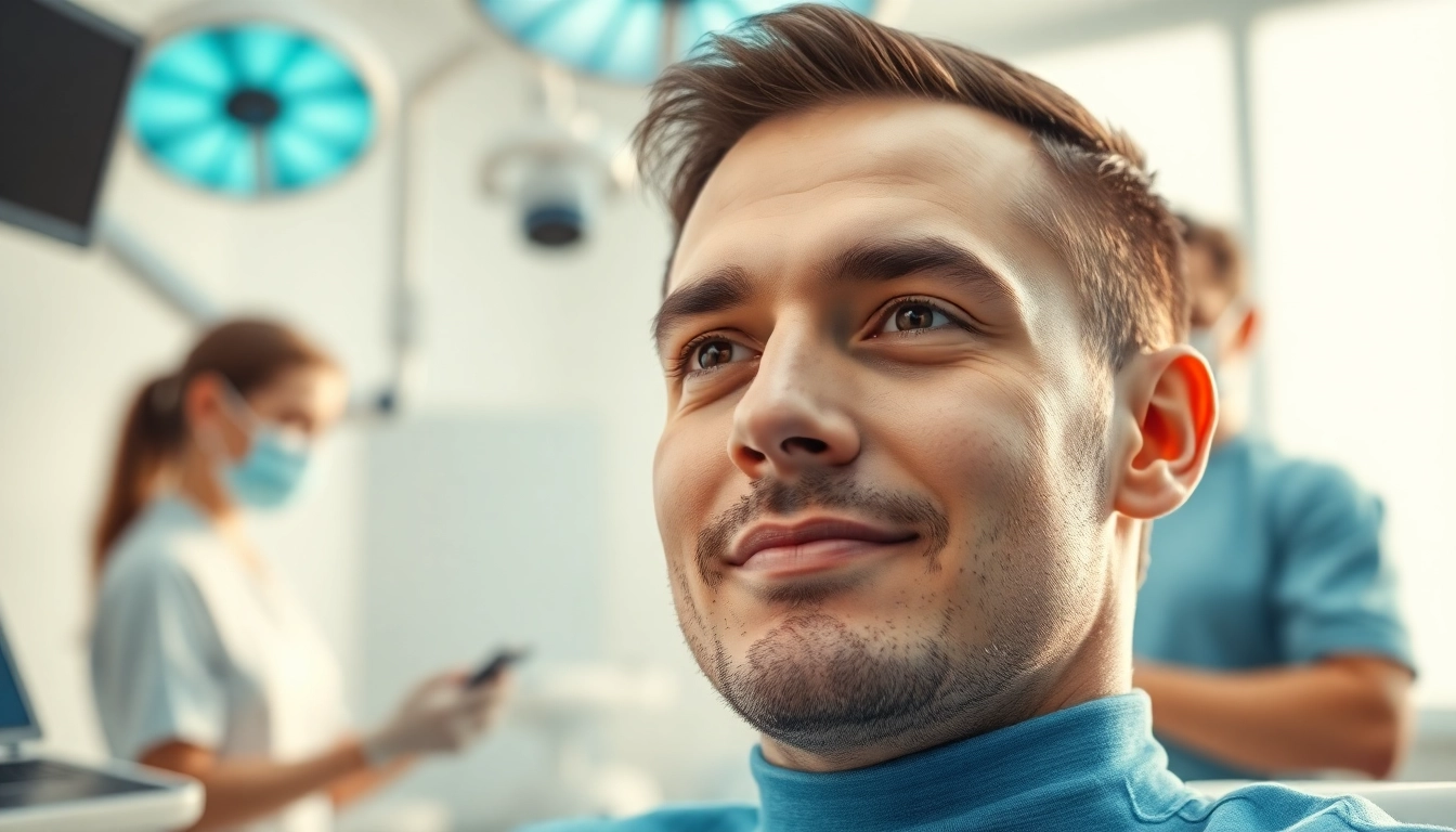 Patient receiving a hair transplant turkey procedure showing advanced techniques in a professional setting.