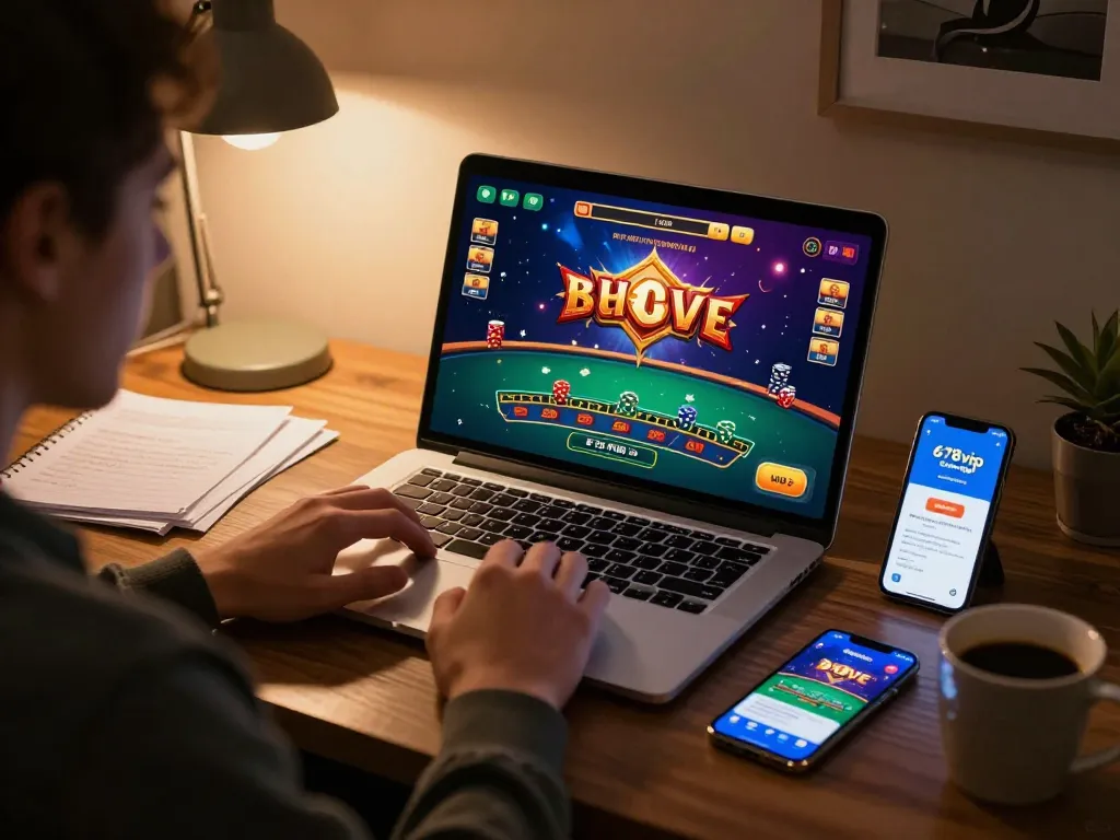 Engaged player utilizing 678vip com for live blackjack online, showcasing an interactive gaming atmosphere.