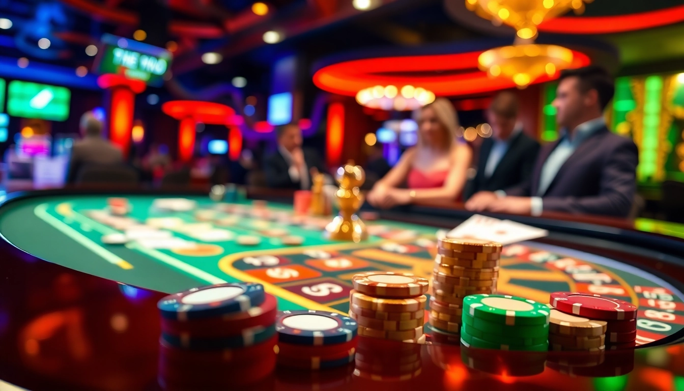Permainan situs toto dengan suasana casinonya yang hidup dan penuh warna.