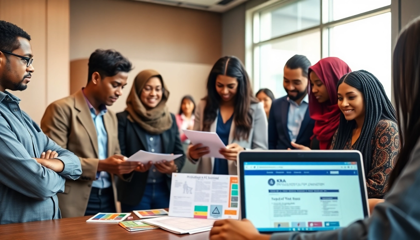 KRA PIN Registration for Foreigners with a diverse group discussing documents in an office.
