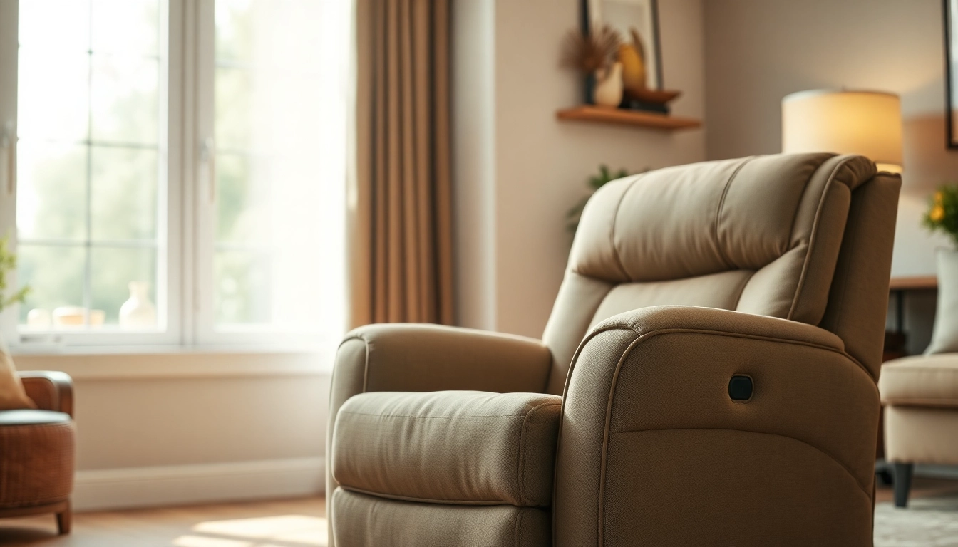 Relax in a stylish lift recliner chair designed for comfort and accessibility.