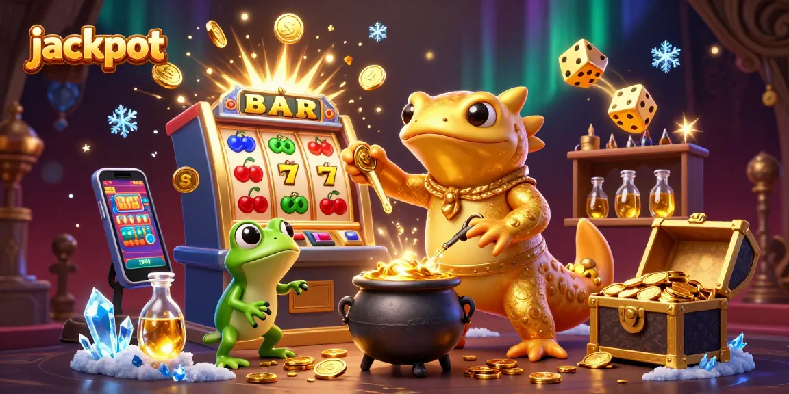 Experience the jackpot explosion of coins in this vibrant illustration of a magical casino scene.
