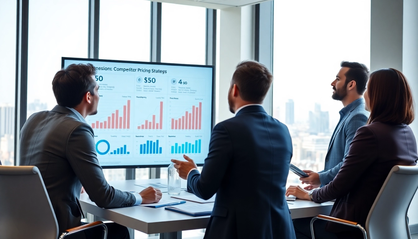 Charting competitor pricing strategies in a professional meeting environment.