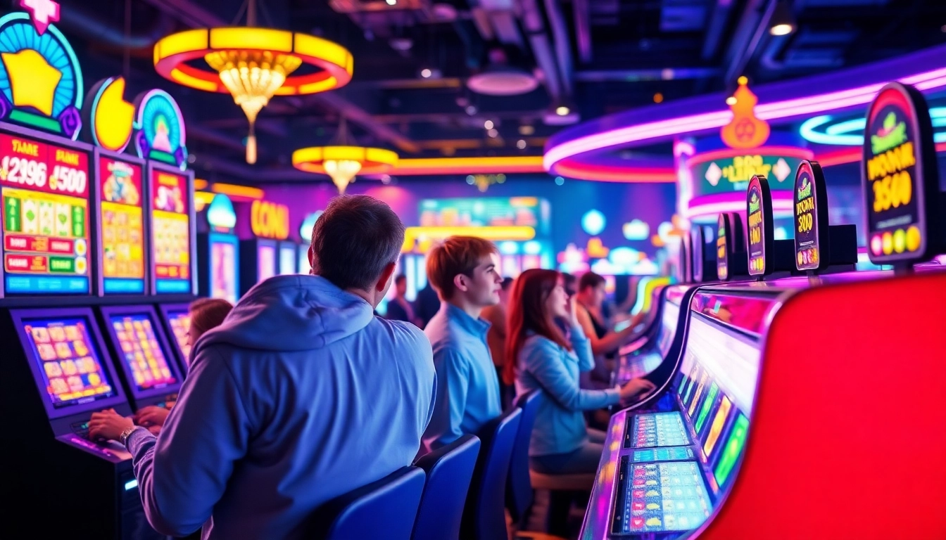 Engaging players enjoying various games on casino sites in a vibrant digital environment