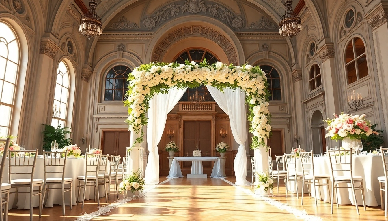 Stunning Jacksonville Wedding Venue with elegant floral decorations and vintage architecture.