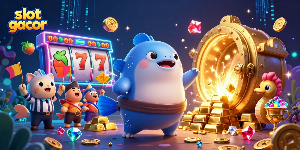 Engage with slot gacor adventures in a vibrant underwater casino populated by charming characters.