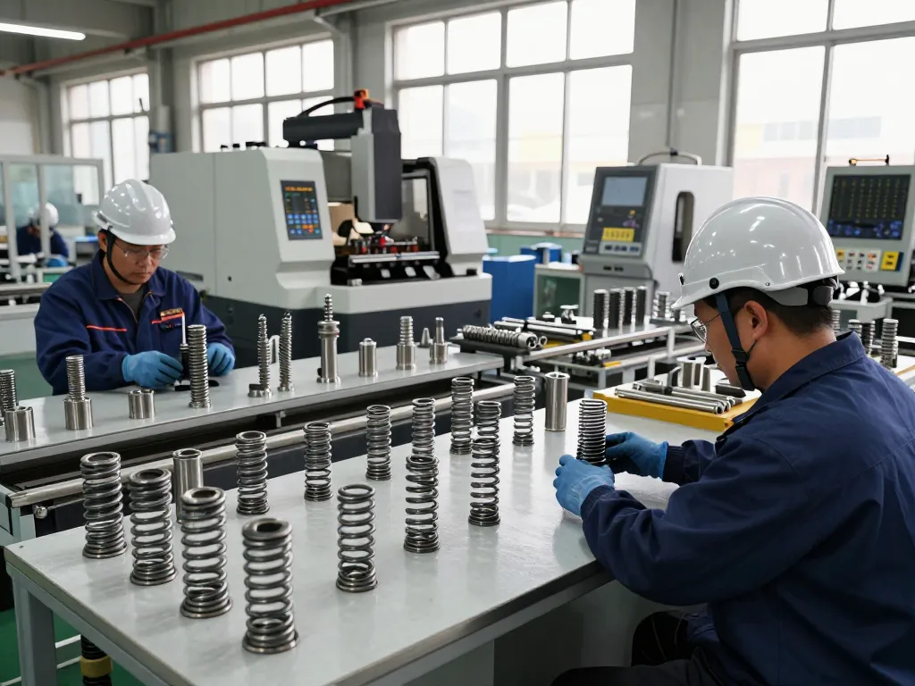 Fabrica de arcuri producând diverse tipuri de arcuri într-un mediu de fabricație de înaltă tehnologie, cu tehnicieni calificați.