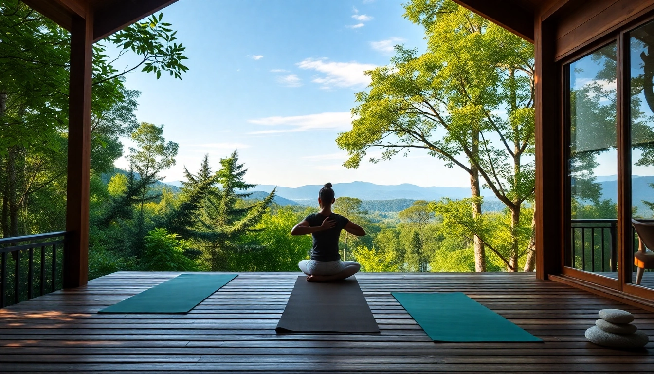 Experience tranquility at a wellness retreat with serene yoga practice amidst nature's beauty.