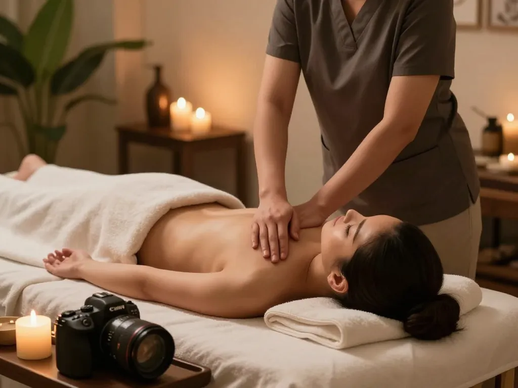 Relaxing Swedish massage in a tranquil spa environment showcasing 논현동마사지 experience.