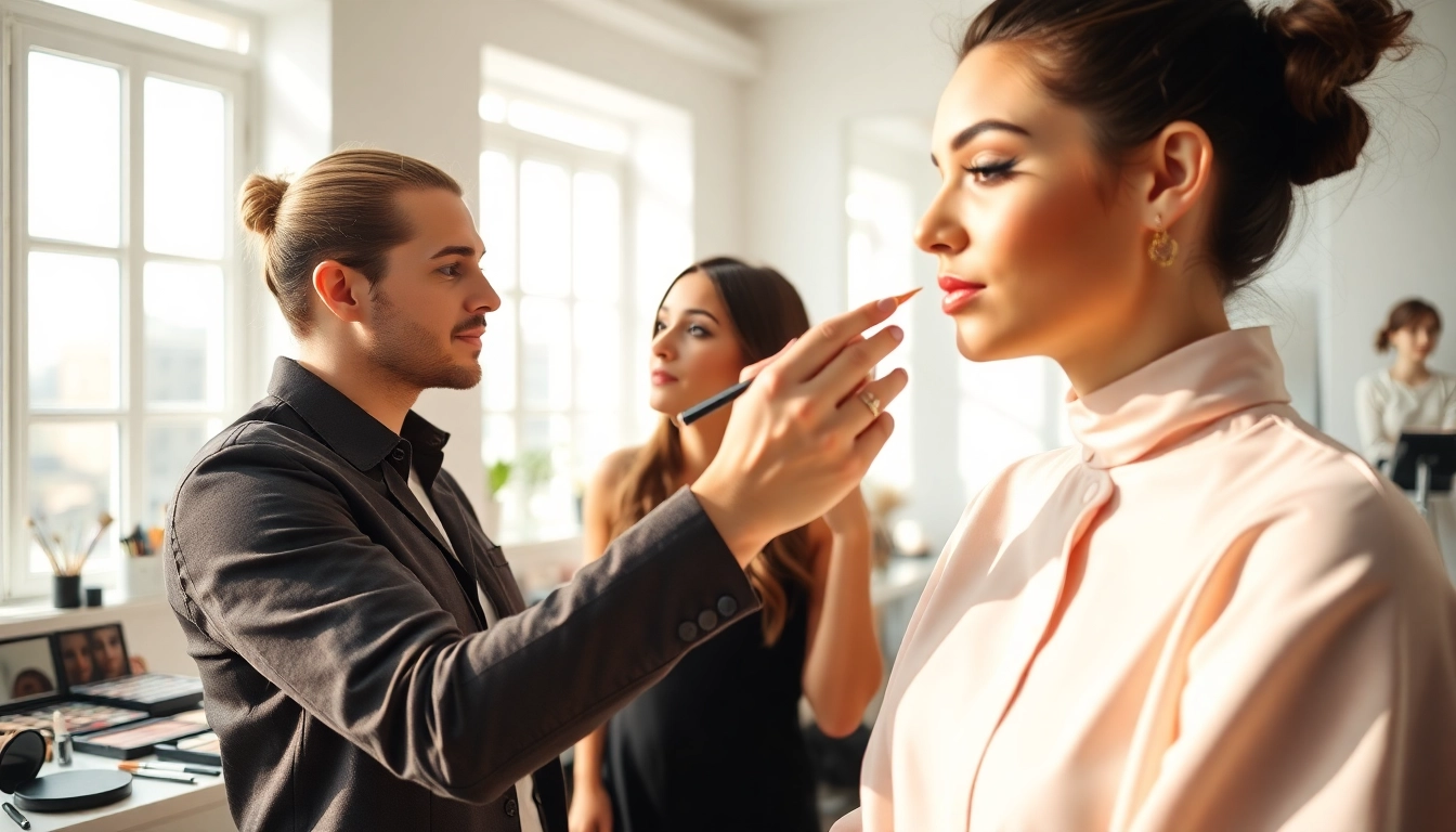 Engaging makeup courses in action with a skilled artist applying techniques on a model.