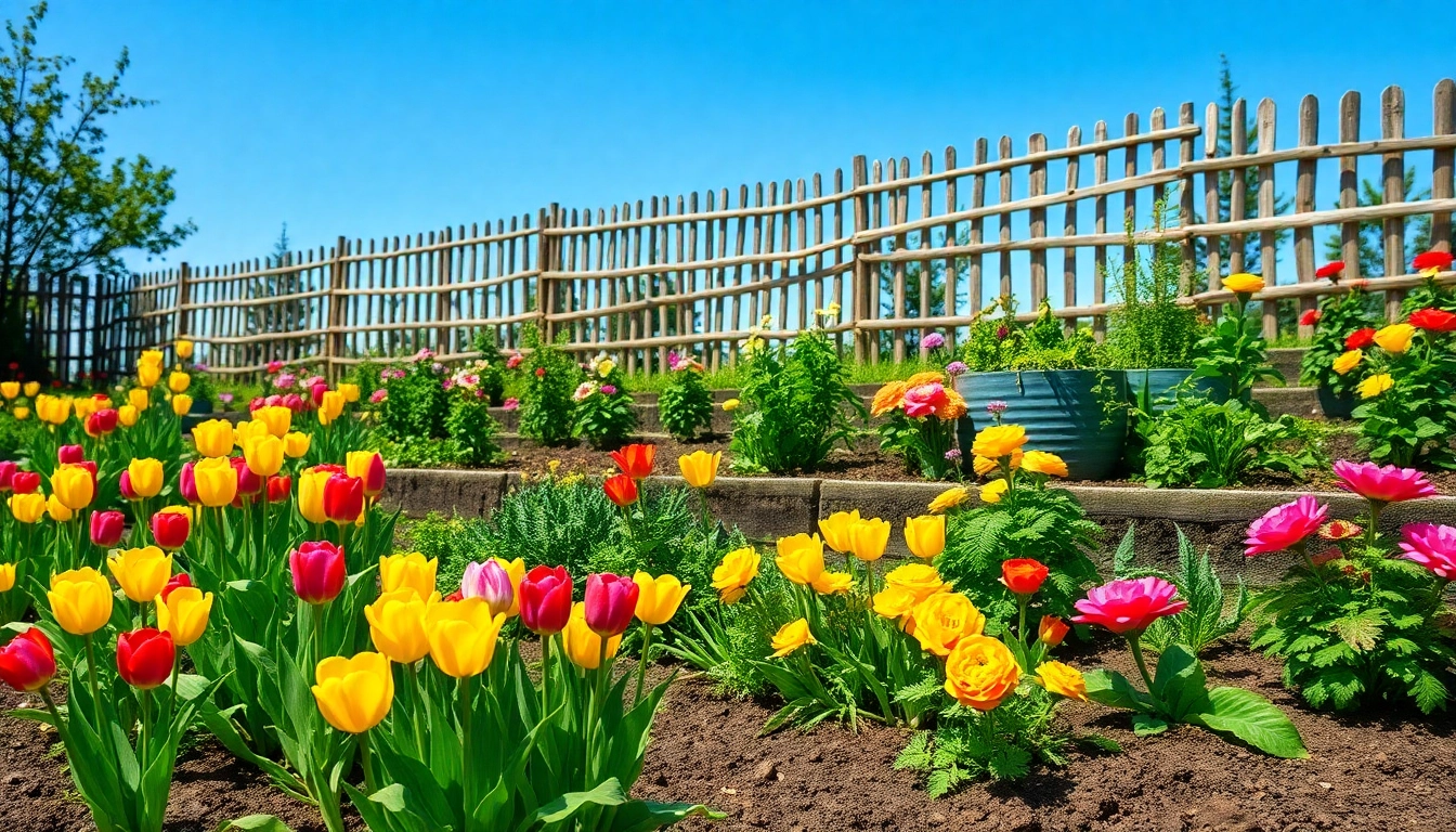 Gardening display with vibrant plants and flowers enhancing outdoor space.