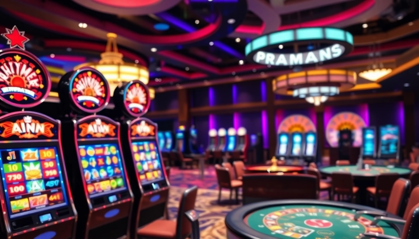 Experience the excitement of a vibrant pragmatic slot machine atmosphere in a luxurious casino.