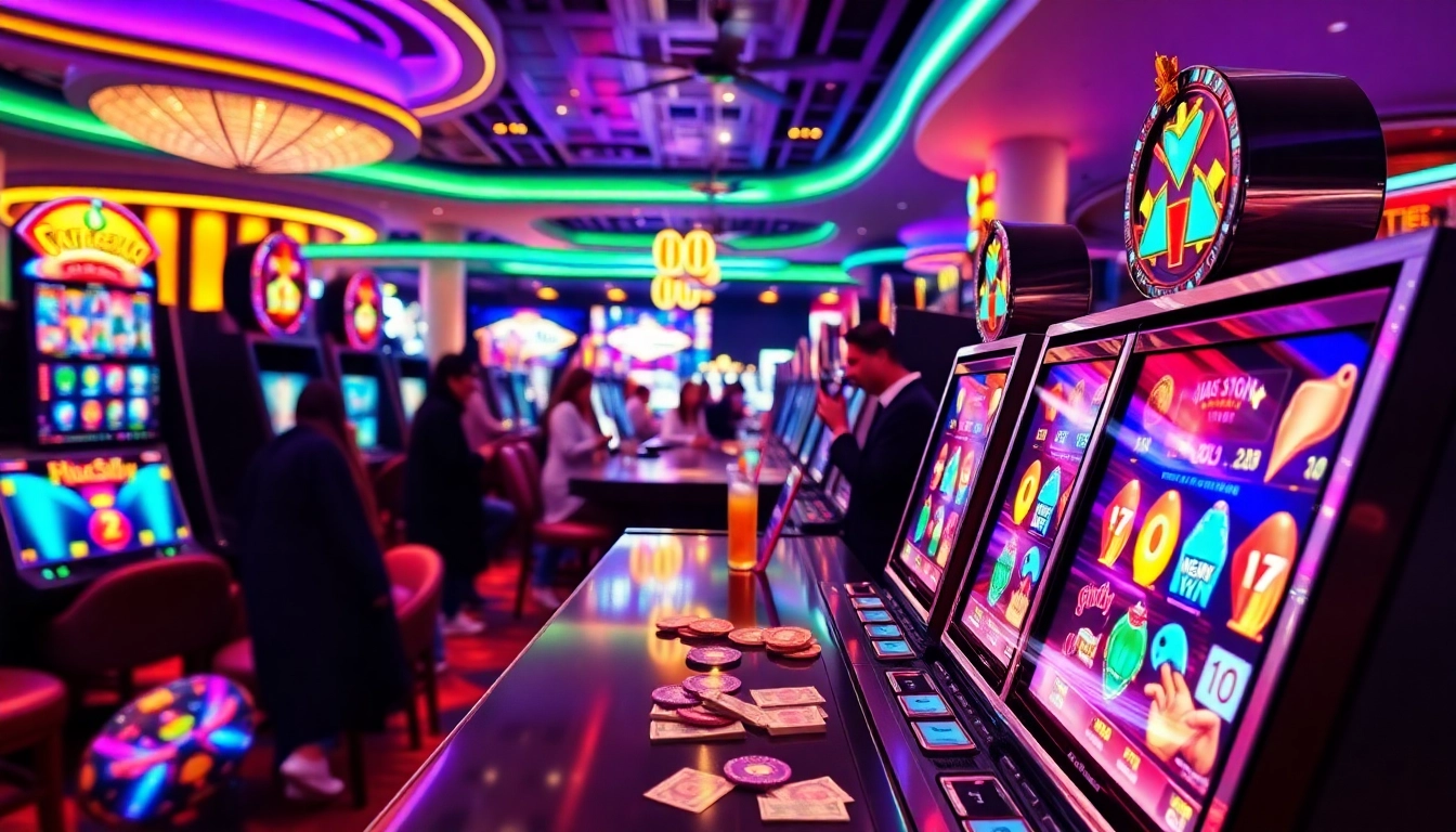 Permainan qqslot777 menarik perhatian dengan mesin slot berkilauan dan pemain bahagia.