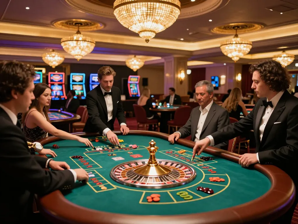 Players betting at an elegant roulette table showcasing sc88 excitement and strategy