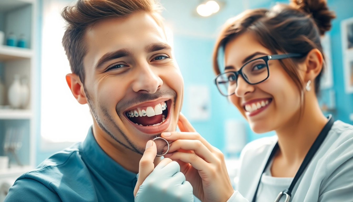 Adjusting metal braces for teens Hawthorn in a bright orthodontic clinic setting.