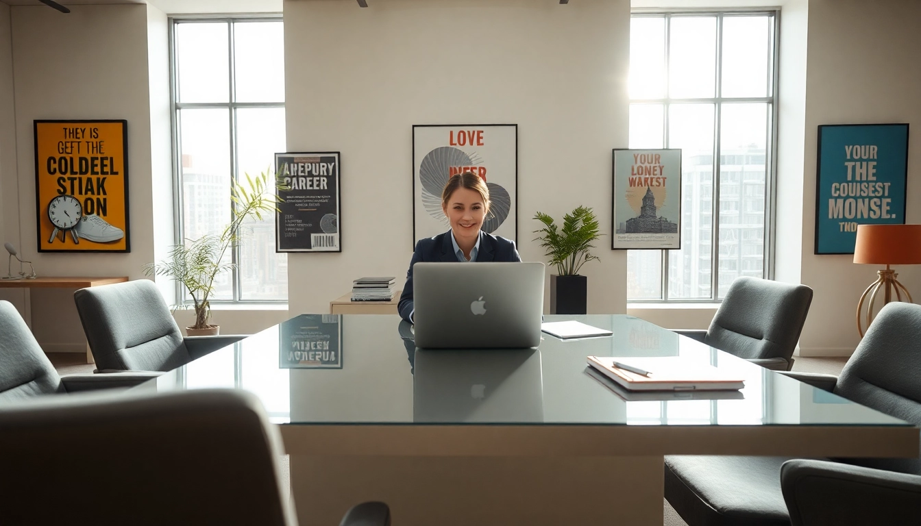 Engaging career consultant advising a client in a professional office.