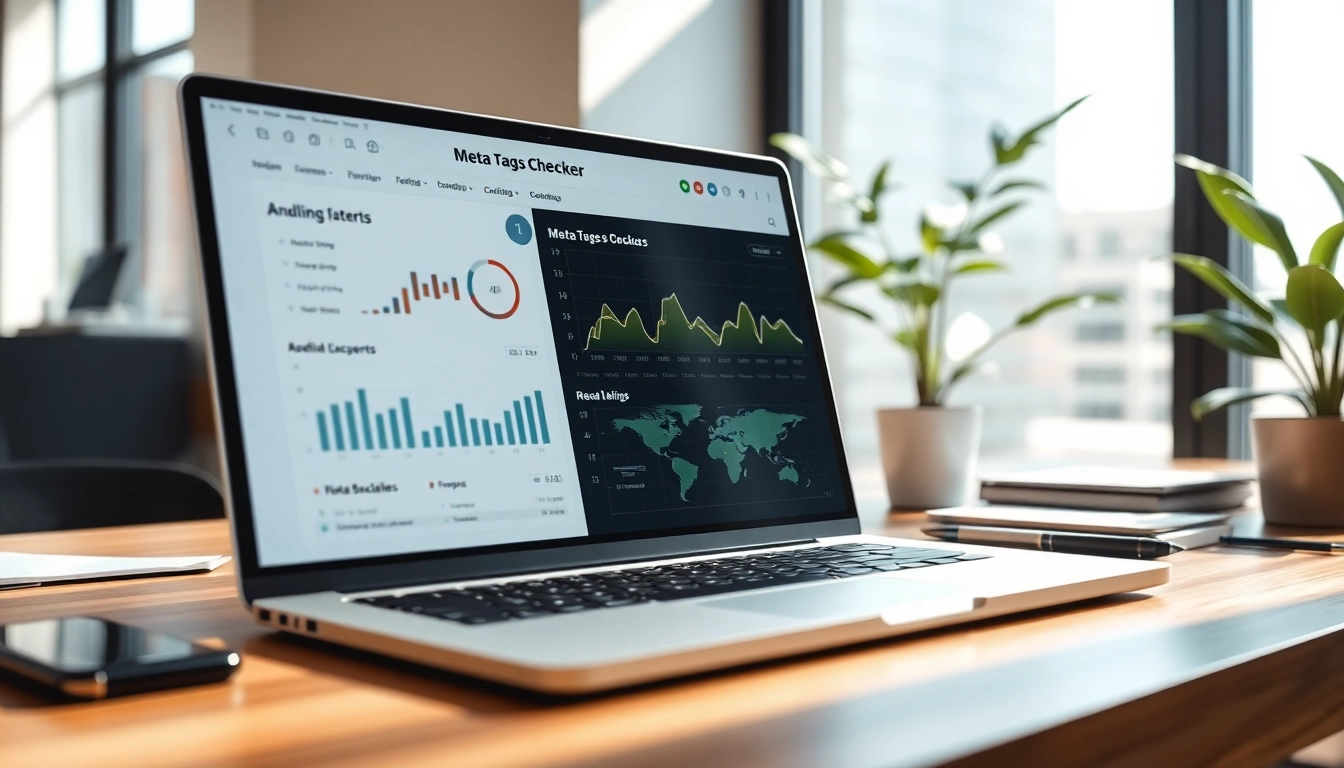 Evaluate your website's SEO with our meta tags checker tool clearly shown on a laptop screen.