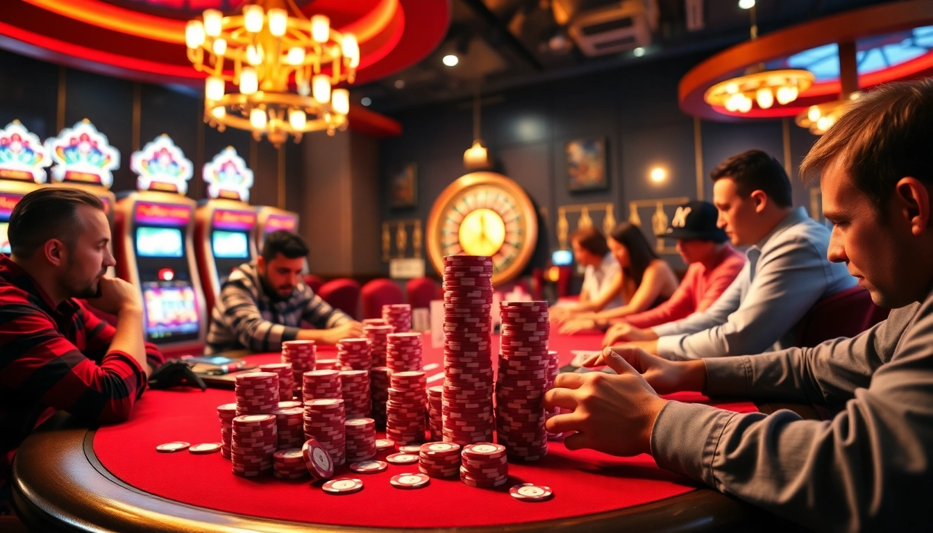 Experience the thrill of poker games at mm88 com, with focused players and vibrant casino elements.