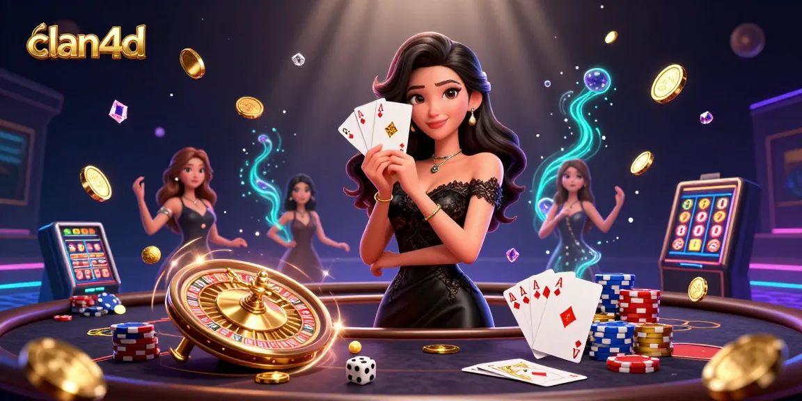 Enjoy thrilling casino action with clan4d as the elegant woman holds ace cards, showcasing a luxury gaming atmosphere.