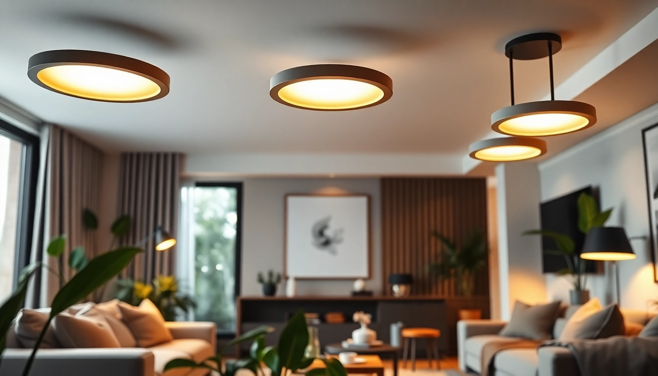 Verlichting met stijlvolle inbouwspots led in een moderne woonkamer.