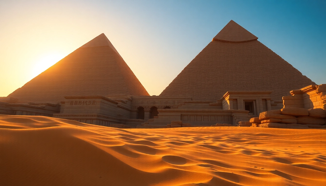 Pyramids detailed view in the early morning light enhancing the ancient piraminds.