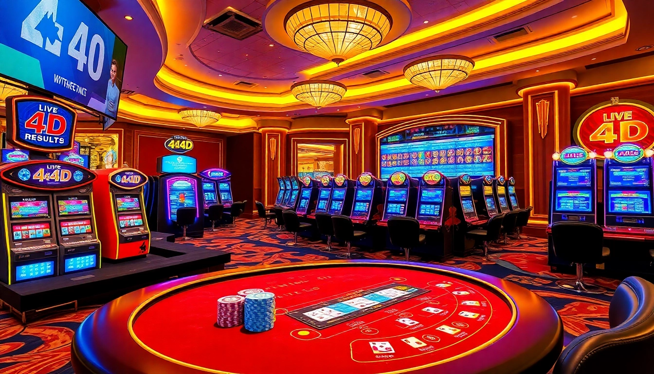 Rasakan taruhan Toto4D yang mendebarkan di kasino mewah dengan mesin slot yang berwarna-warni dan hasil langsung.