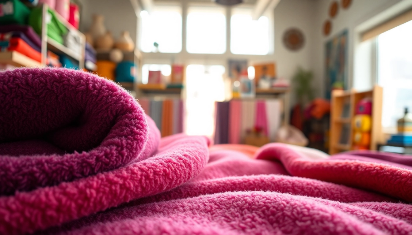 Fleece stof kopen in een sfeervolle stoffenwinkel, ideaal voor creatieve projecten.