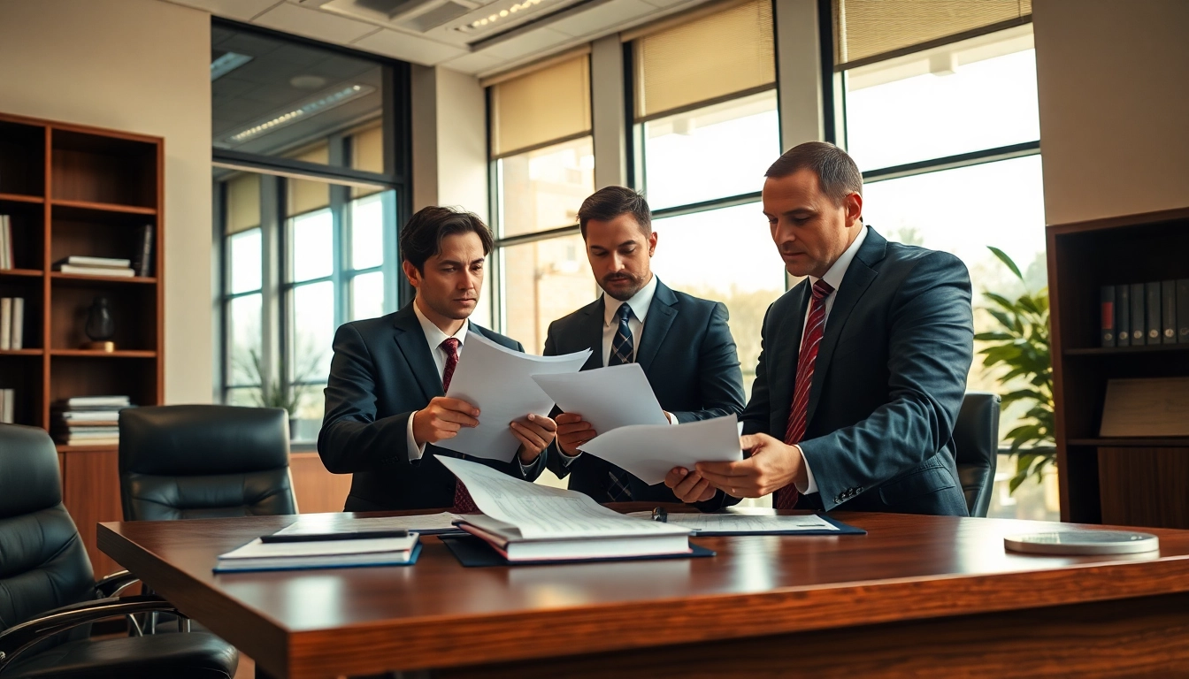 Atlanta Accident Lawyers discussing case strategies in a modern office environment.