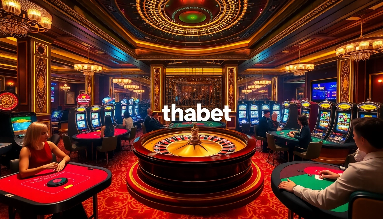 Players engaging in thrilling games at Thabet Casino, showcasing excitement and luxury.