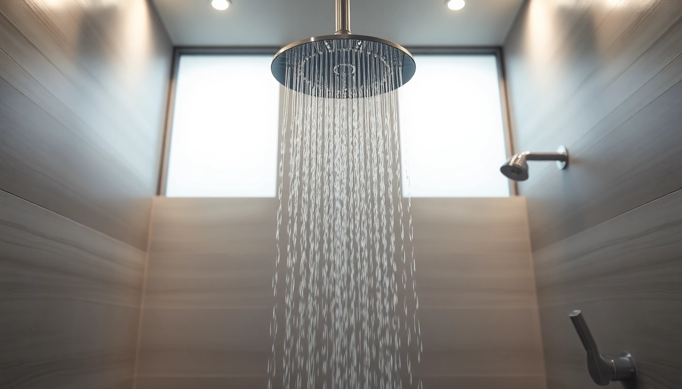 Experience elegant showers with luxurious fixtures and a serene modern bathroom design.