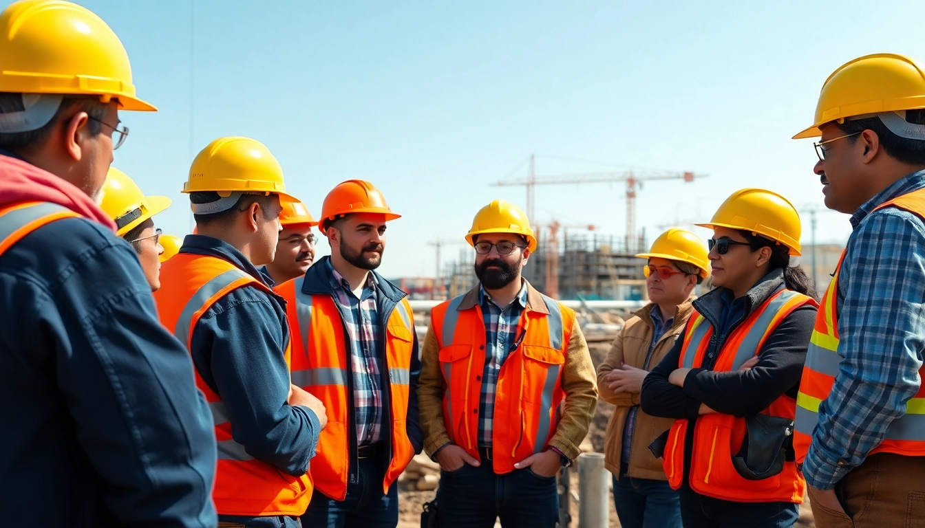 Engaged workers in construction safety training emphasizing safety protocols and awareness.