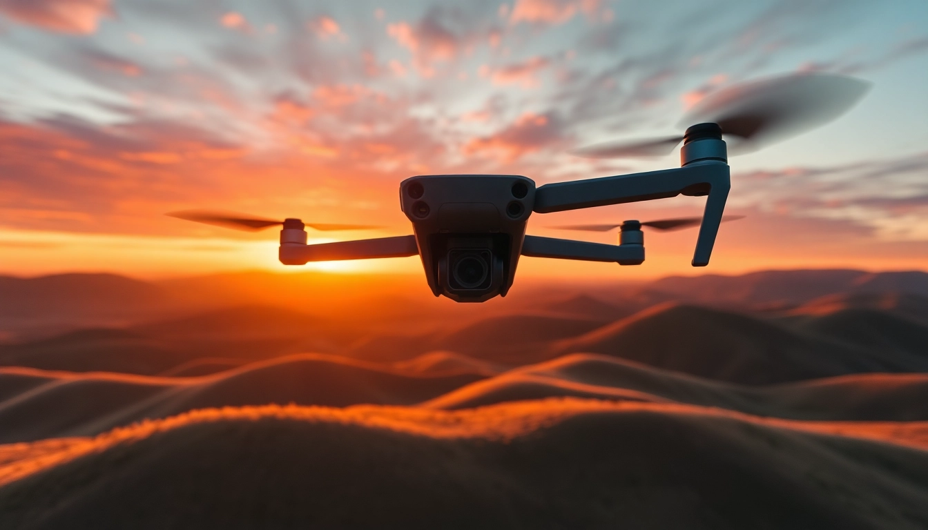 Capturing the insta360 antigravity a1 drone flying above a stunning landscape with vibrant sunset.