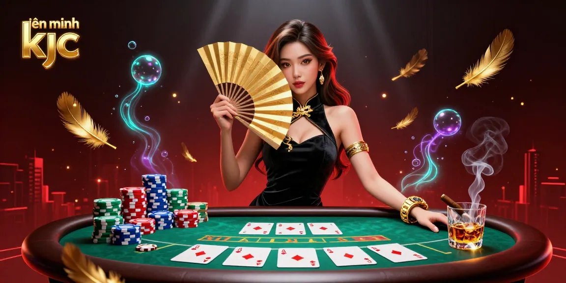 Engage with the thrilling atmosphere of liên minh kjc, showcasing vibrant casino elements in a dynamic 3D illustration.