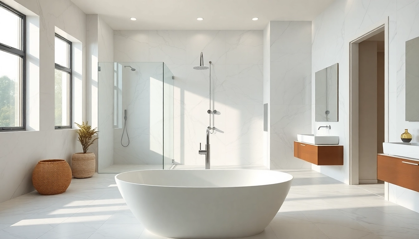 Experience elegant showers Australia through a chic bathroom design featuring modern fixtures.