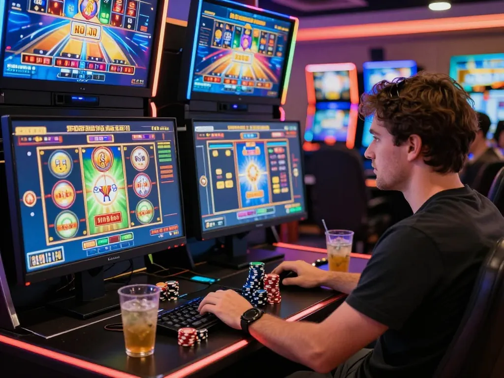 Pemain yang terlibat menikmati pengalaman situs slot gacor di pengaturan kasino online yang hidup.