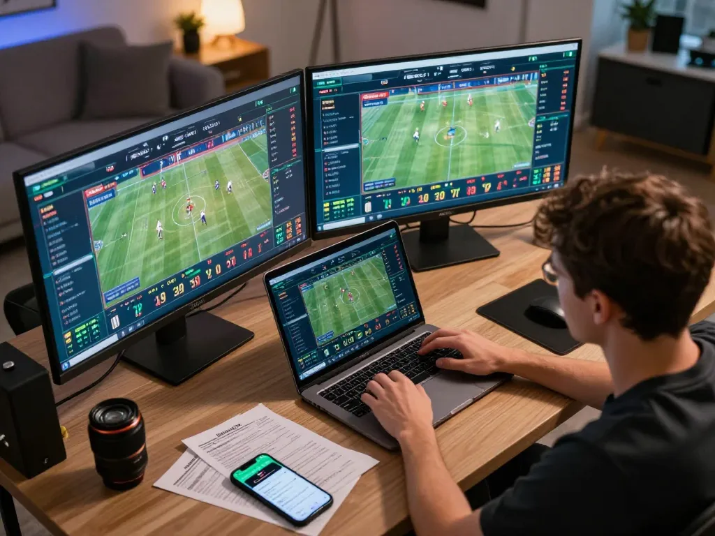 Engaging in slot gacor hari ini online betting setup showcasing strategy and focused gameplay.