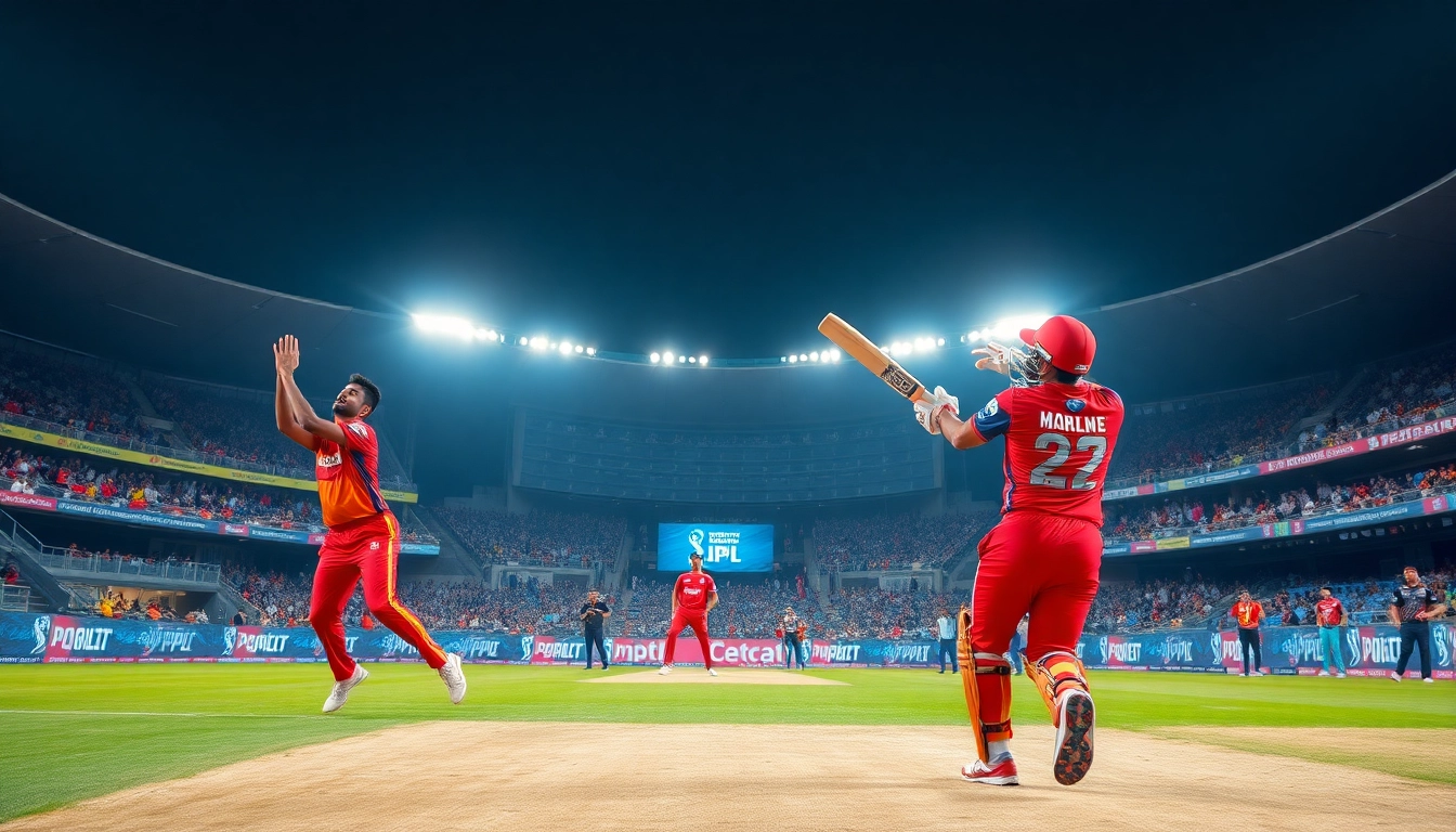 Predict today's IPL match winner prediction among professional players in an energetic stadium setting.