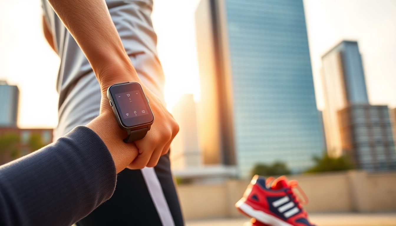 Capture the active lifestyle with Ringconn fitness tracker on a runner's wrist.