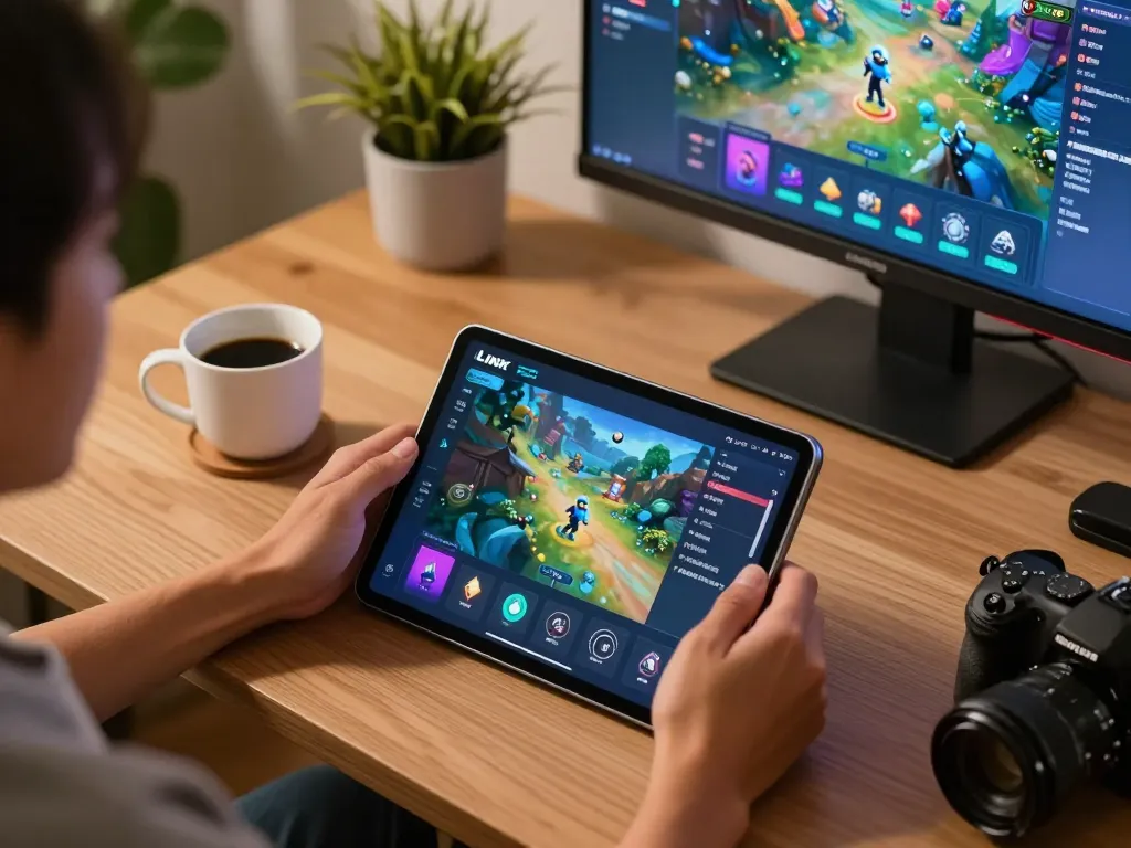 Engaging with LINK SUNWIN app for immersive online gaming experience at home.