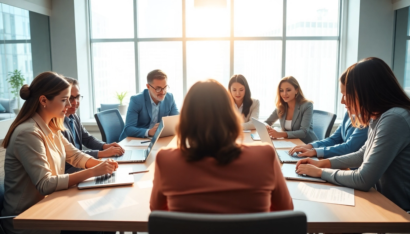 Visualizing effective press release distribution with a collaborative team in a bright office space.