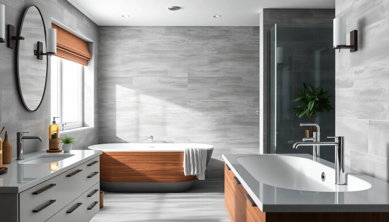 Transform your space with stunning bathroom remodeling featuring a freestanding tub and elegant tile.
