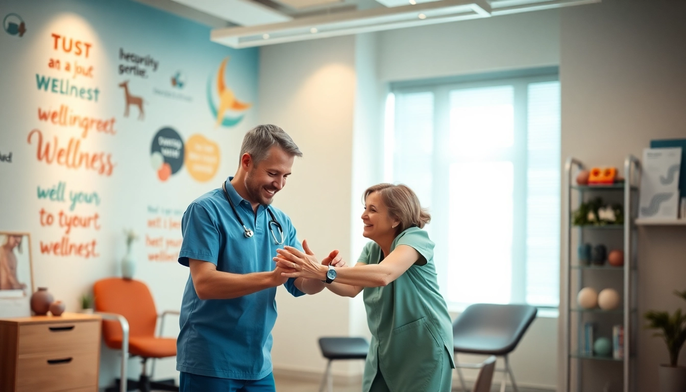 Engaging moment on AICA Orthopedics Facebook showcasing patient care and support in a professional therapy setting.