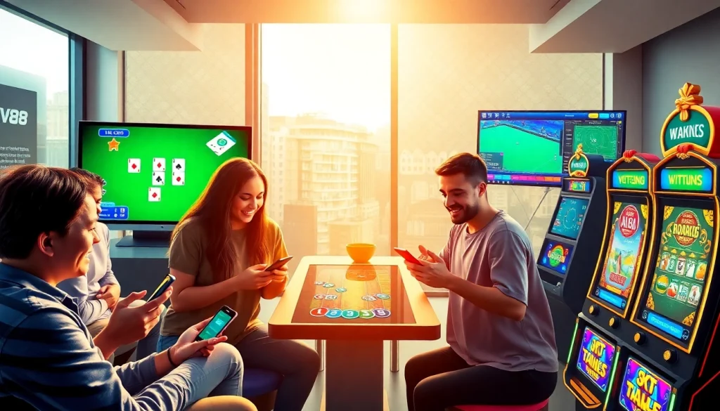 TV88 online gambling interface showcasing diverse players enjoying various games.