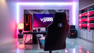 Engaging image of a vibrant vj88 gaming setup highlighting technology and style.