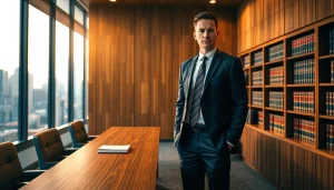 Attorney at https://www.steinhardtlawfirm.com exuding confidence in a professional office setting
