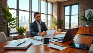 Beraten Sie Kunden über finanzielle Strategien auf https://zukunftkapital.de in modernem Büro.