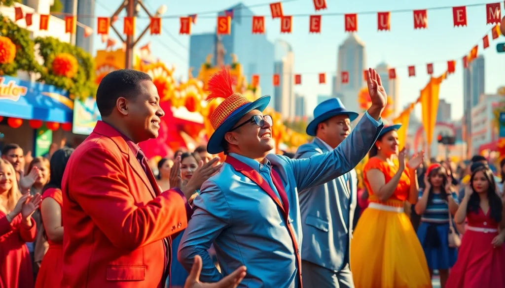 Catch vibrant entertainers performing at a festival, showcasing the spirit of https://tcspecialentertainment4u.com through lively costumes.