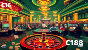 Experience the excitement of C168 COM with engaging casino games and vibrant roulette wheels.